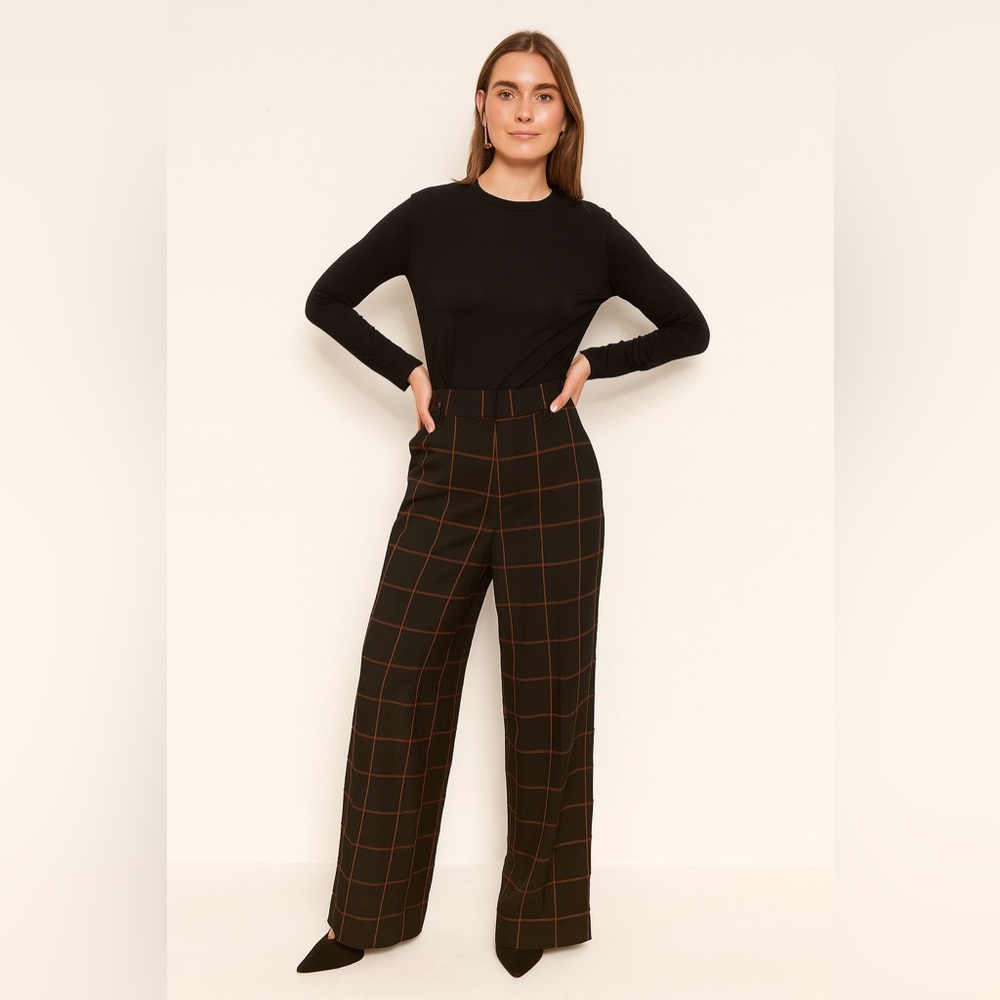 & Other Stories Black and Brown Wide Leg Pants